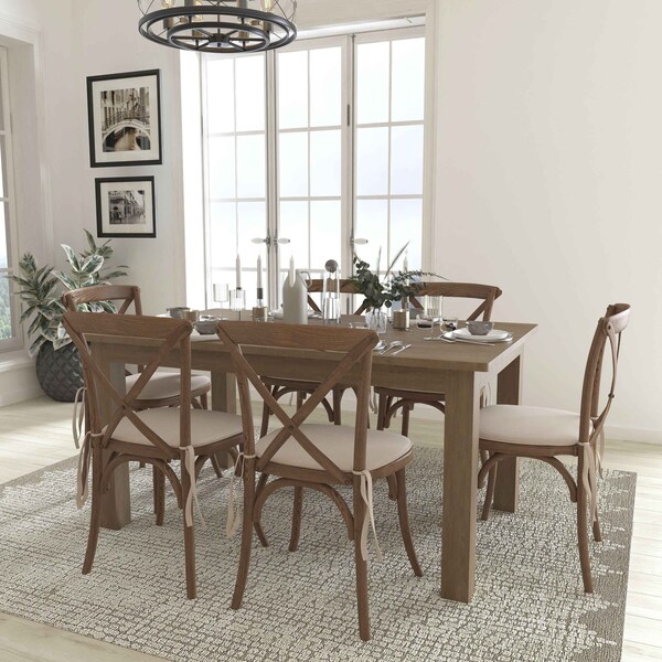 Flash Furniture Rectangle Antique Farm Table, Wood Top, Wood Grain XA-FARM-9-GG - main